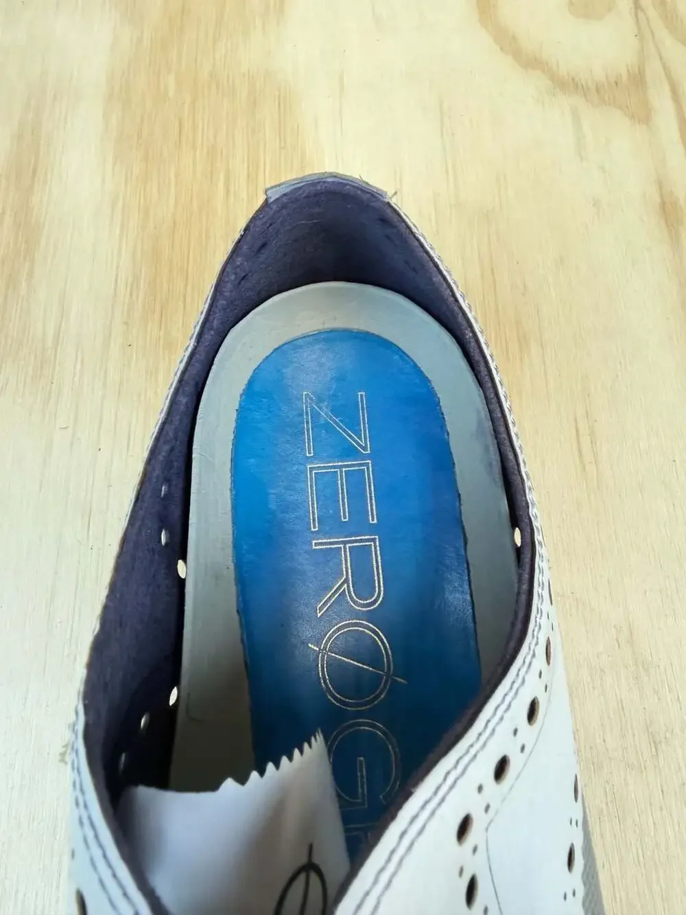 Cole Haan Zerogrand Wingtip Oxford White Blue Men's Shoes Size 11